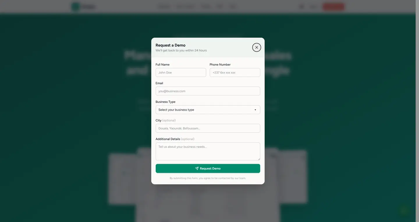 The demo request form