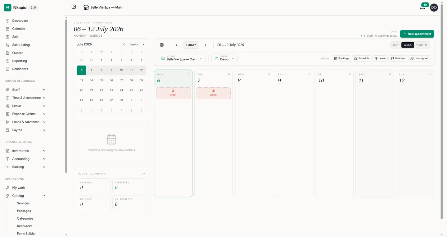 The calendar — your operations cockpit
