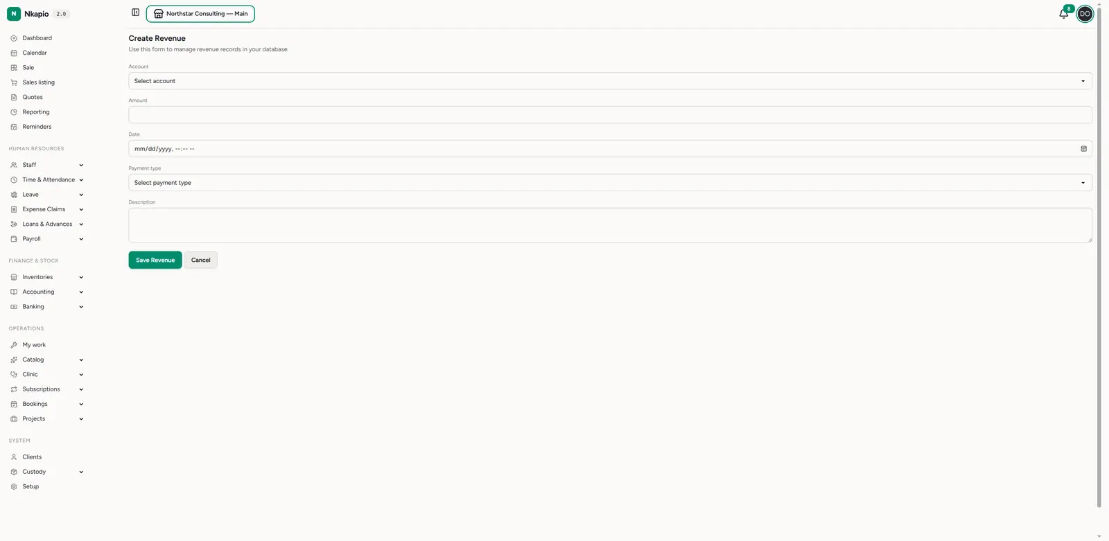 The new revenue form