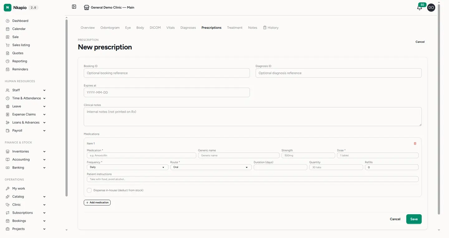 New prescription form