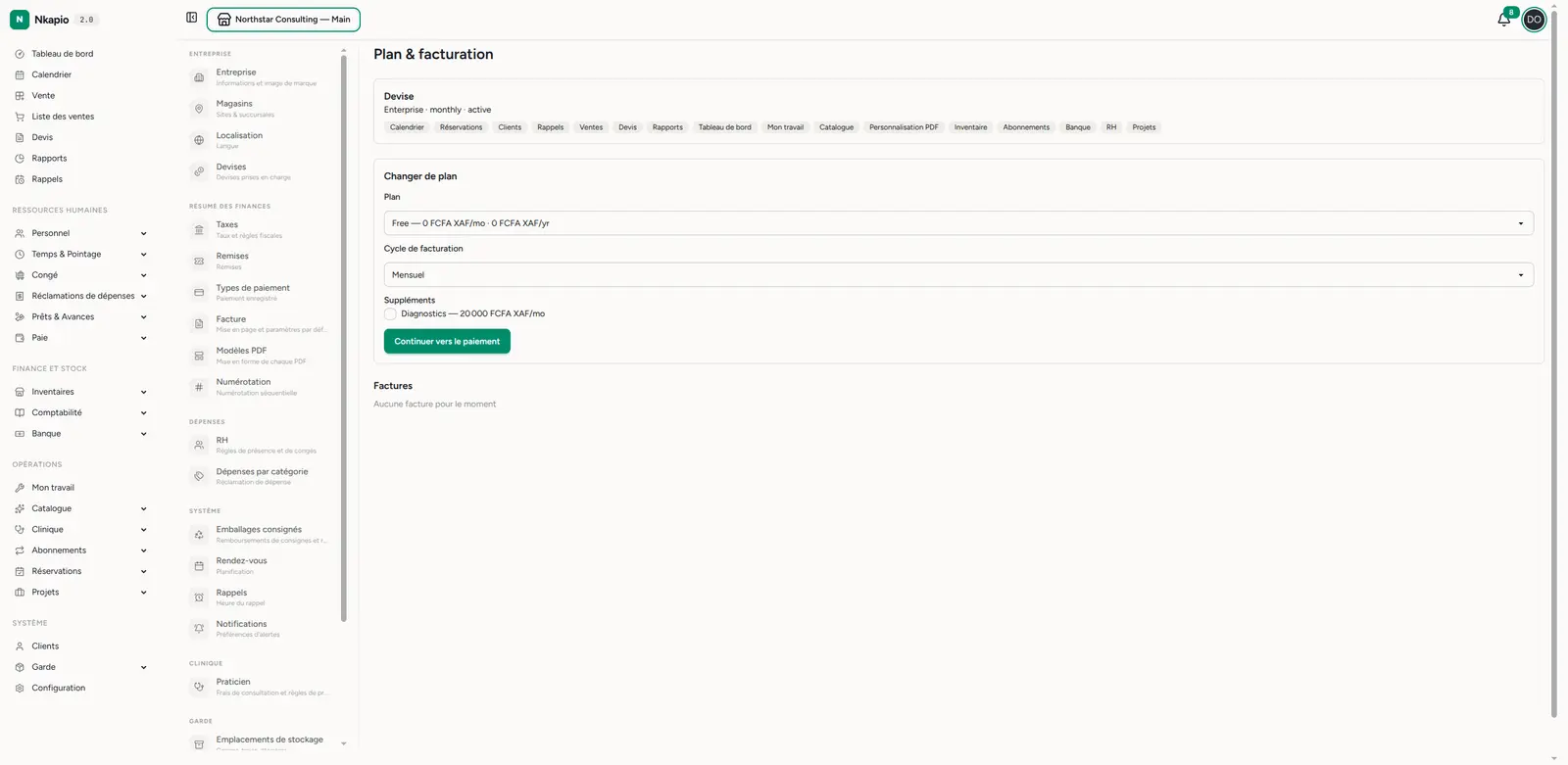 Forfait et facturation — changer de forfait, options et factures